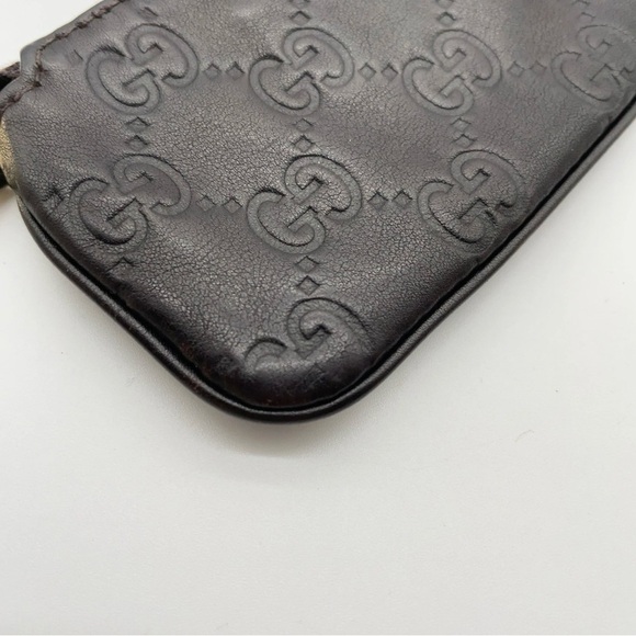 Gucci Dark Leather Wristlet with Gold Chain - Picture 8 of 14